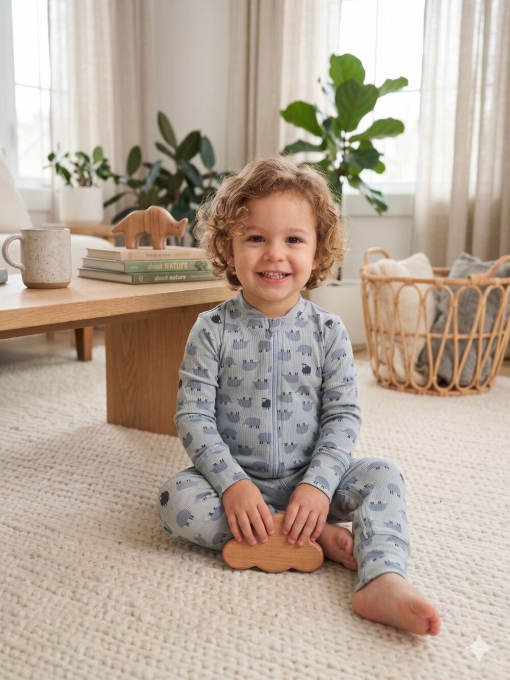 HA Bamboo Sleepers 2-Way Zipper Convertible Mittens & Footies Little Sheep